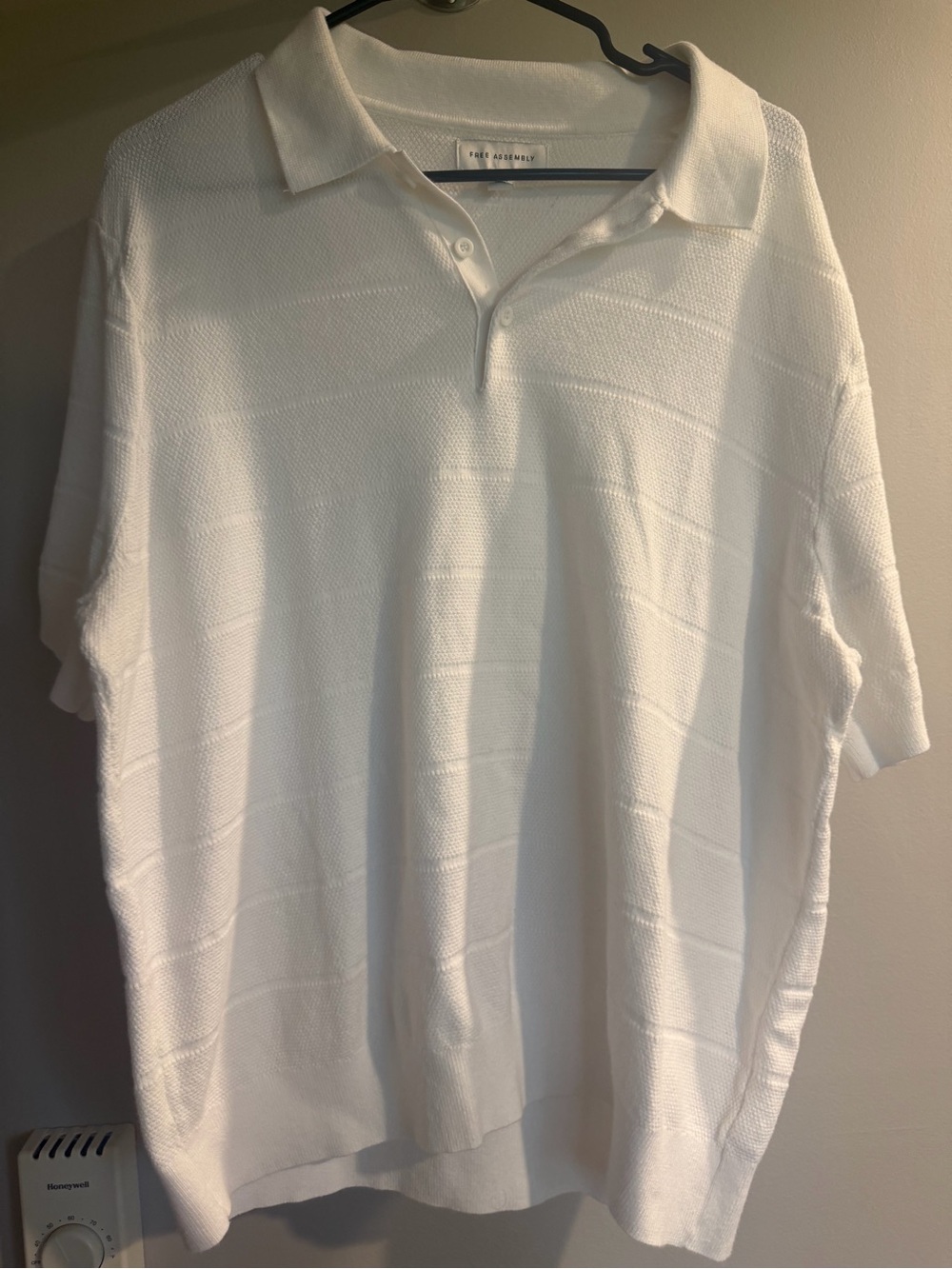 Women’s White Knit Polo Shirt
